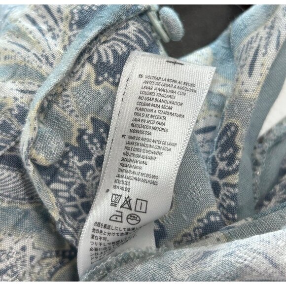 AMUSE SOCIETY Crop Cami Tank Sz L Spaghetti Strap Floral Paisley Button Crop Top - Picture 6 of 8